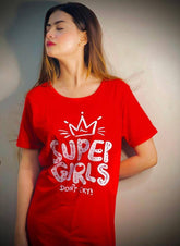 Ladies Soft Cotton Jersey Long Tees (red)